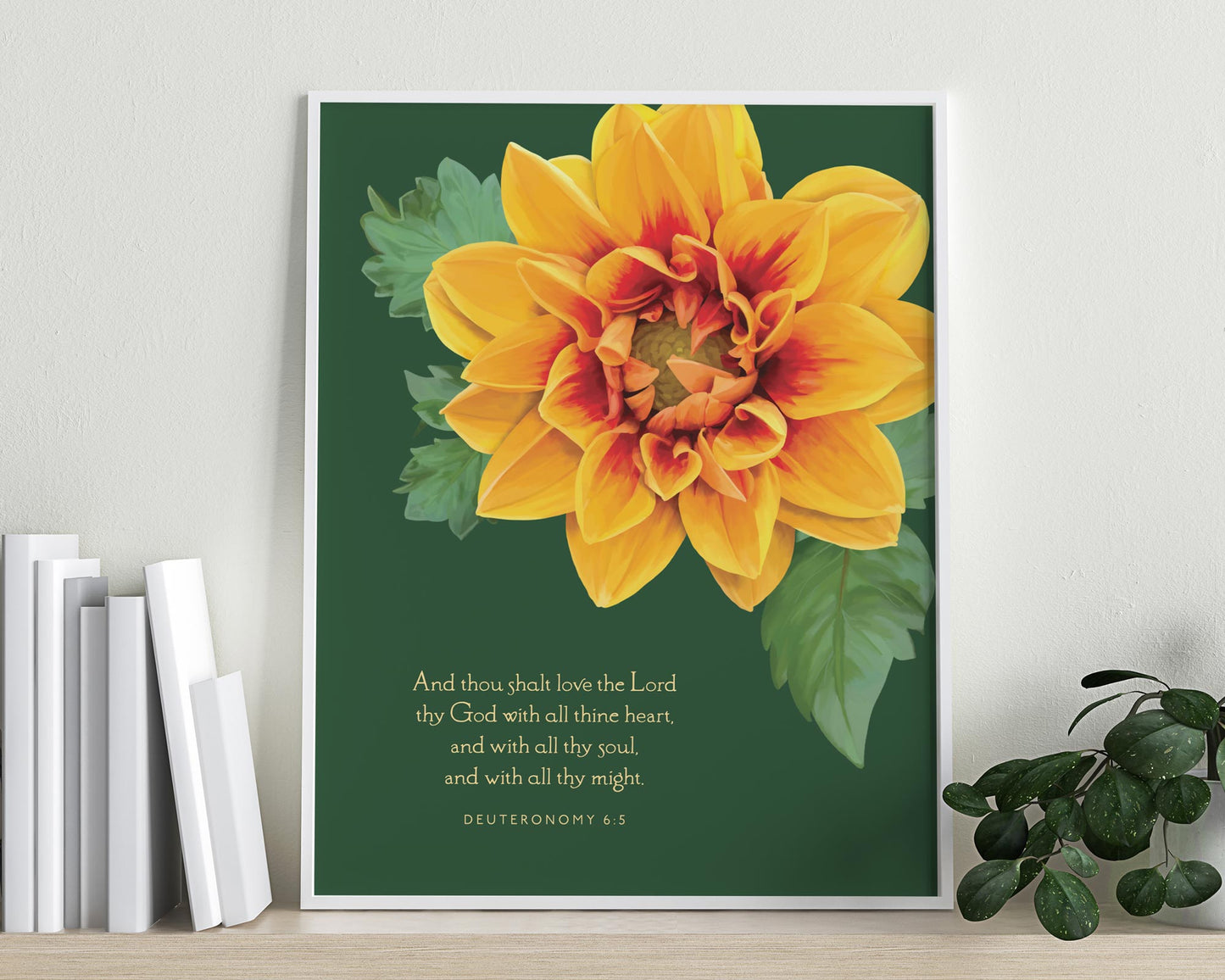 Bible Verse Art Print, Deuteronomy 6:5