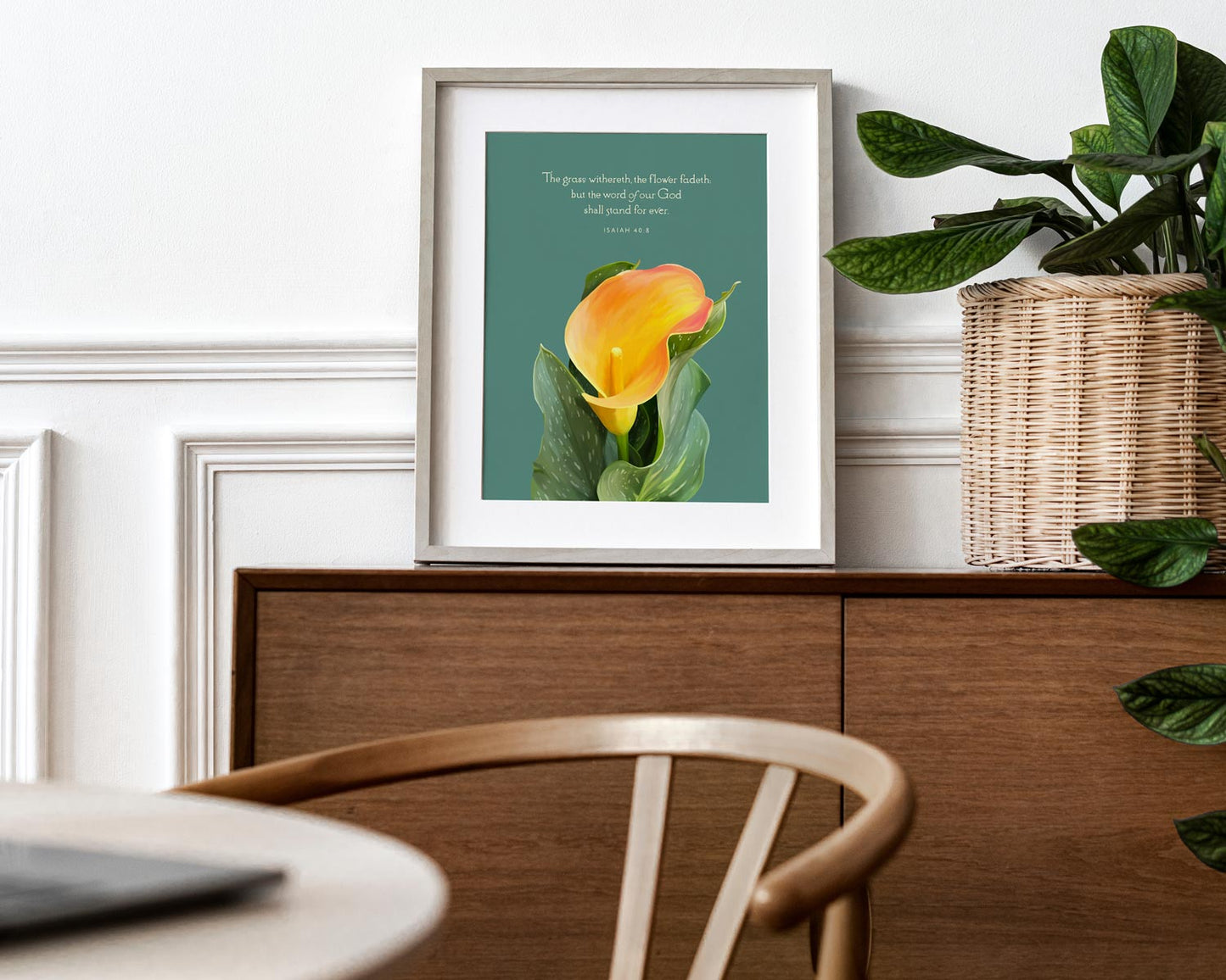 Bible Verse Art Print, Isaiah 40:8