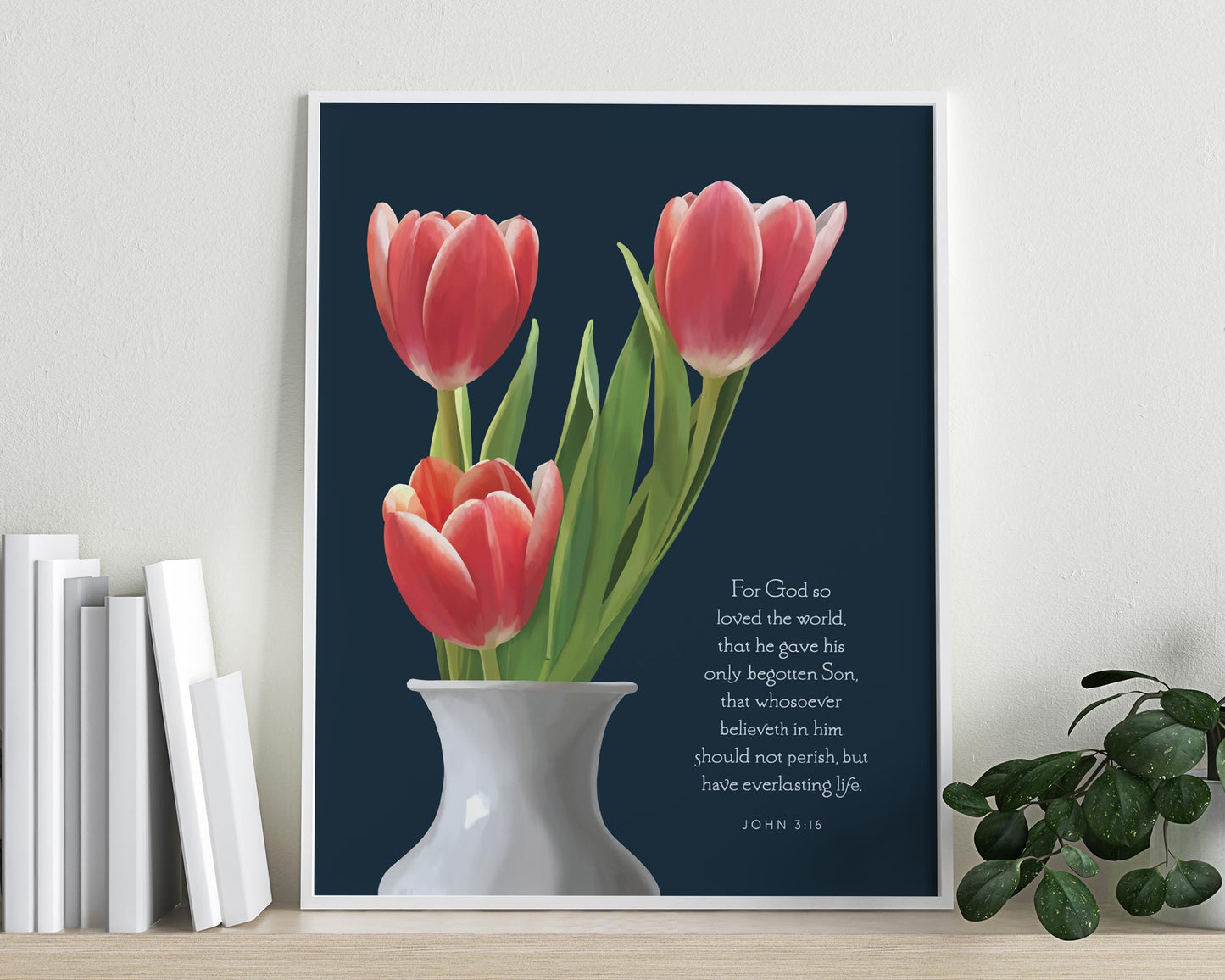 Bible Verse Art Print, John 3:16