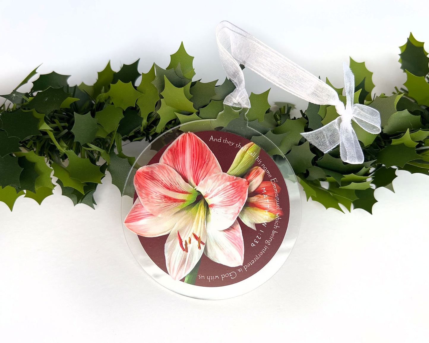 Acrylic Christmas Ornament – Matthew 1:23b