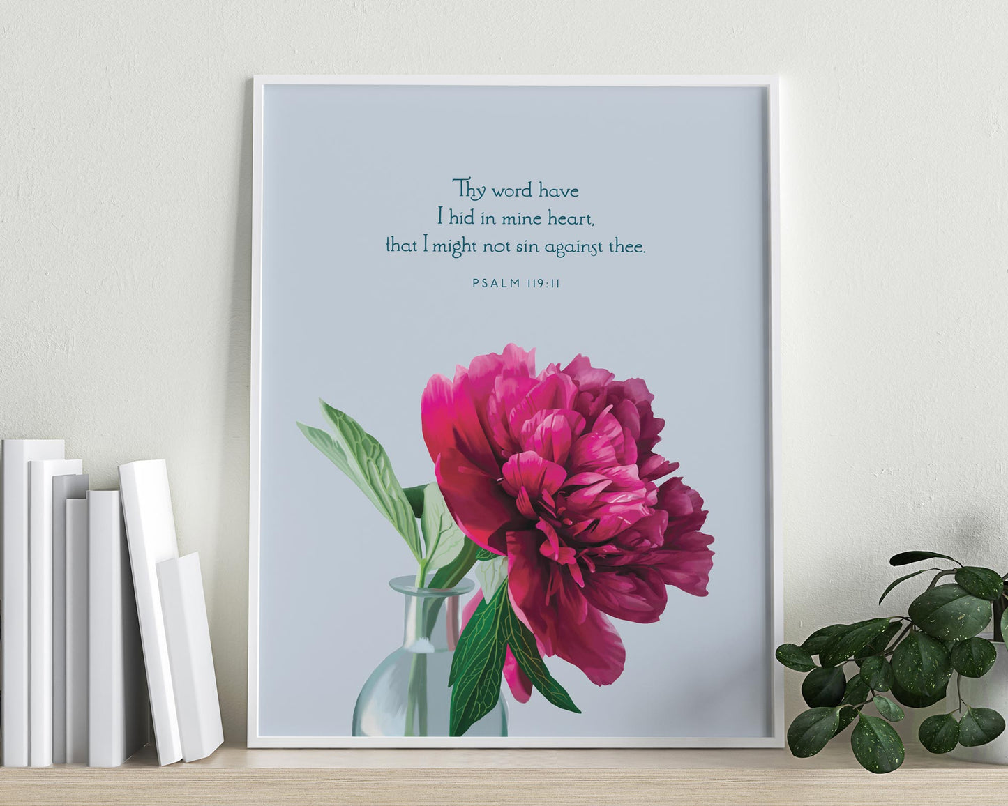 Bible Verse Art Print, Psalm 119:11