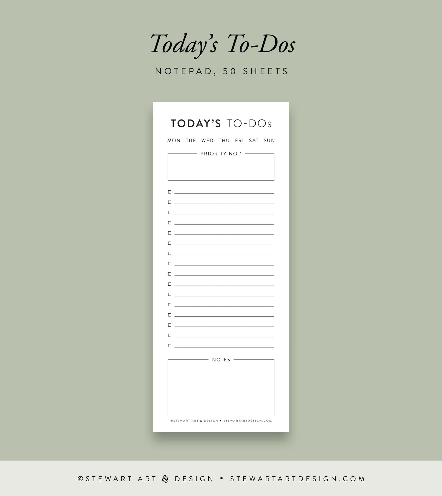 Today's To-Do's Notepad