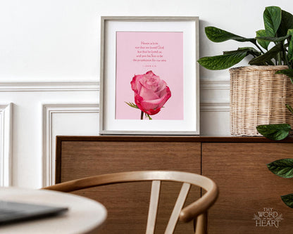 Bible Verse Art Print, 1 John 4:10
