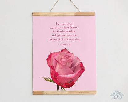 Bible Verse Art Print, 1 John 4:10