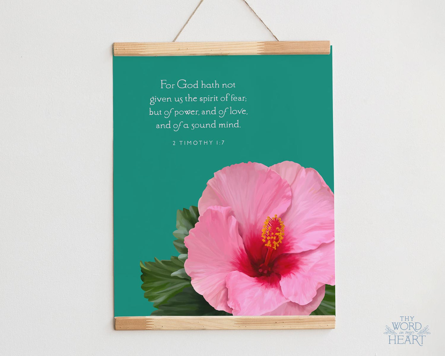 Bible Verse Art Print, 2 Timothy 1:7
