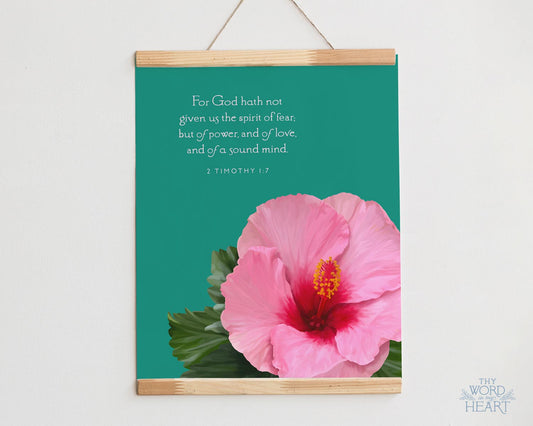 Bible Verse Art Print, 2 Timothy 1:7