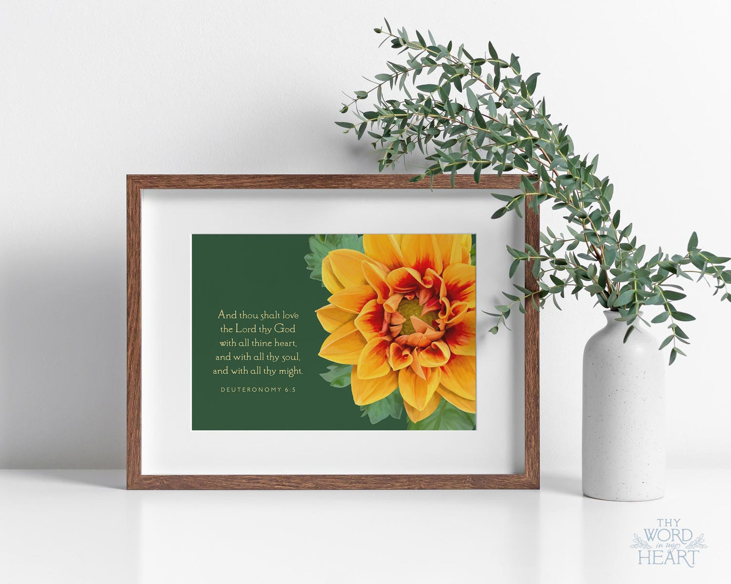 Bible Verse Art Print, Deuteronomy 6:5