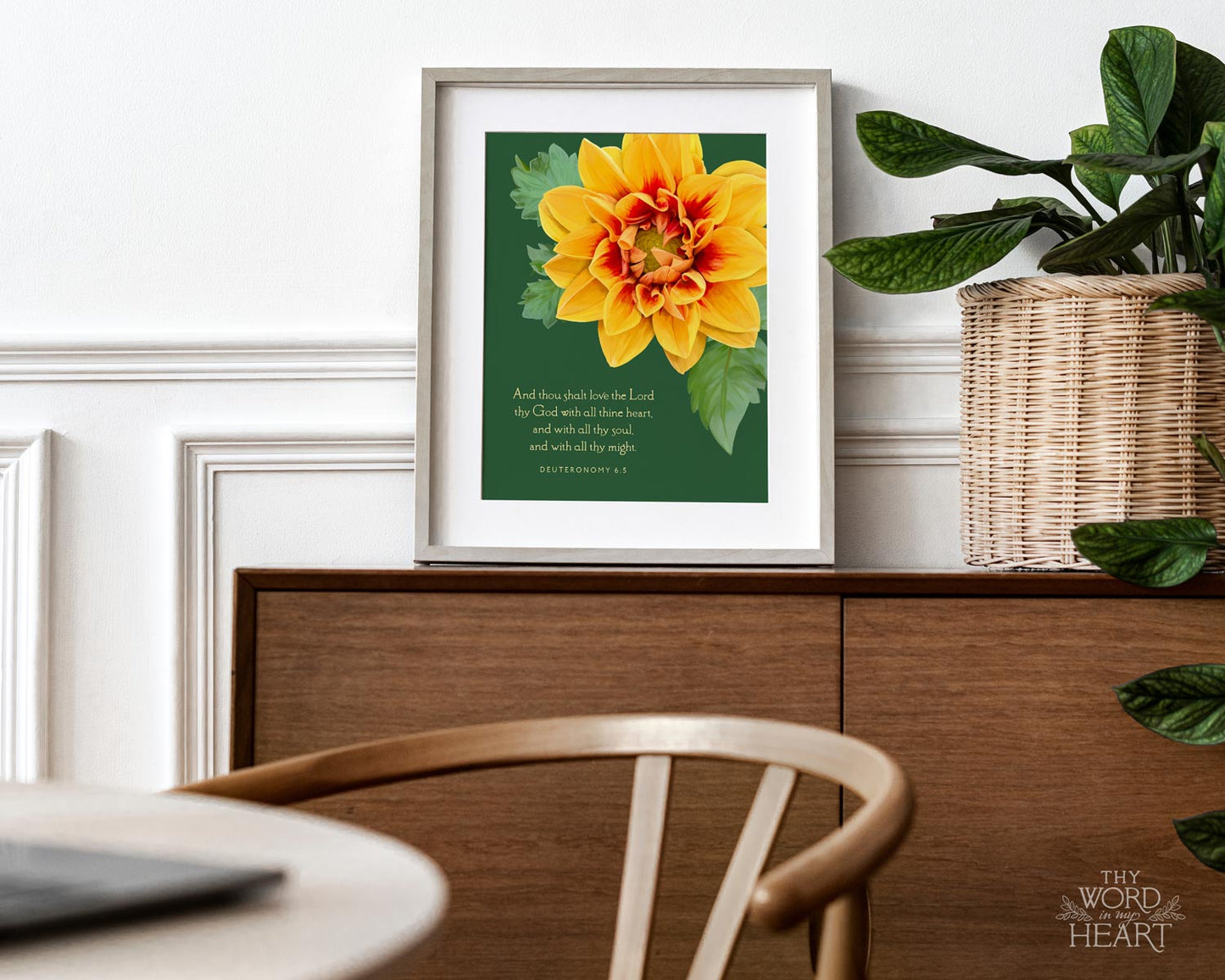 Bible Verse Art Print, Deuteronomy 6:5