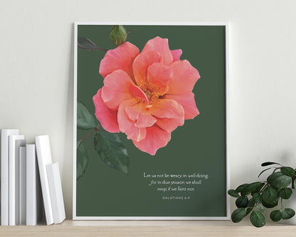 Bible Verse Art Print, Galatians 6:9
