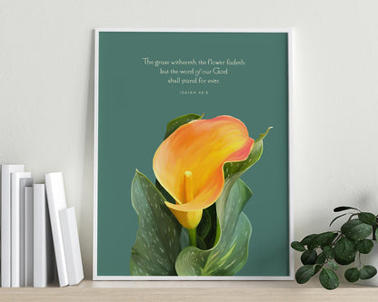 Bible Verse Art Print, Isaiah 40:8