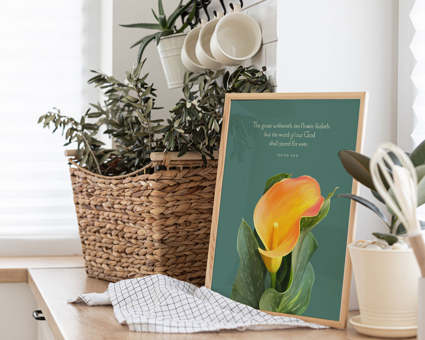 Bible Verse Art Print, Isaiah 40:8