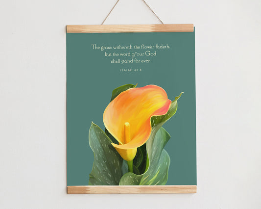 Bible Verse Art Print, Isaiah 40:8