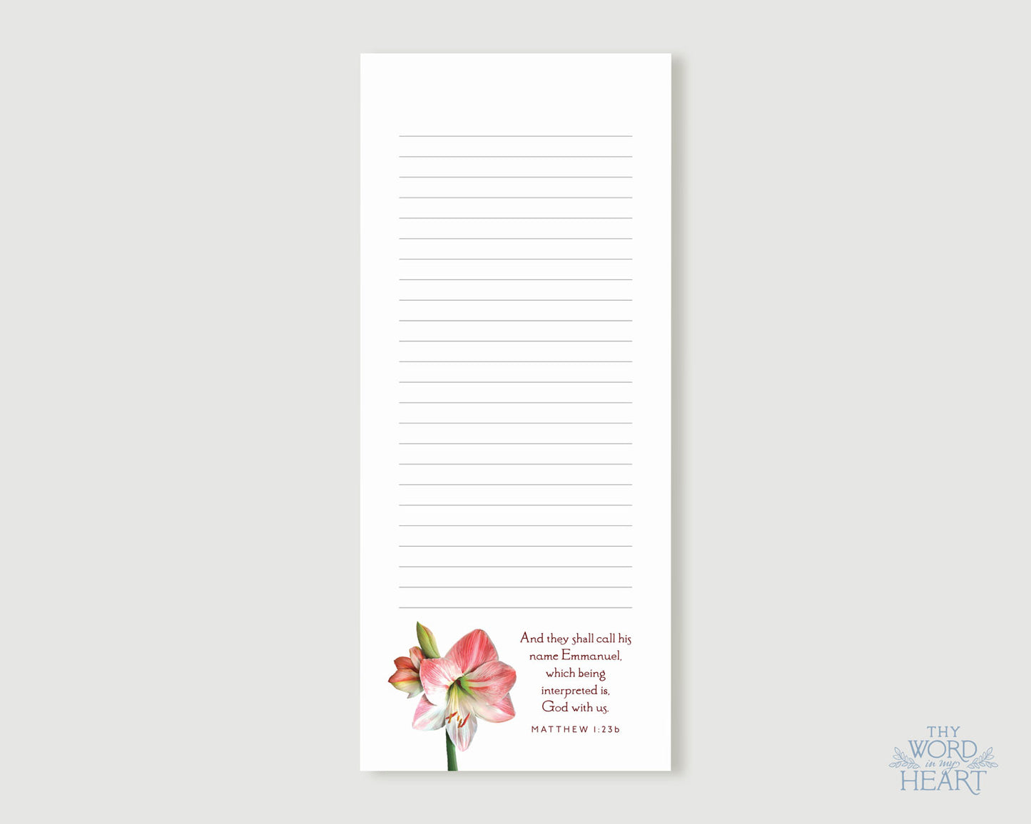 List Notepad, Matthew 1:23b