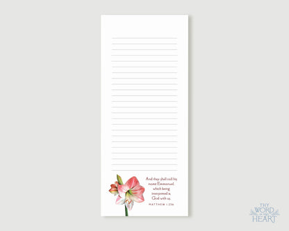 List Notepad, Matthew 1:23b
