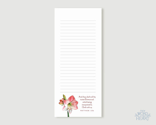List Notepad, Matthew 1:23b