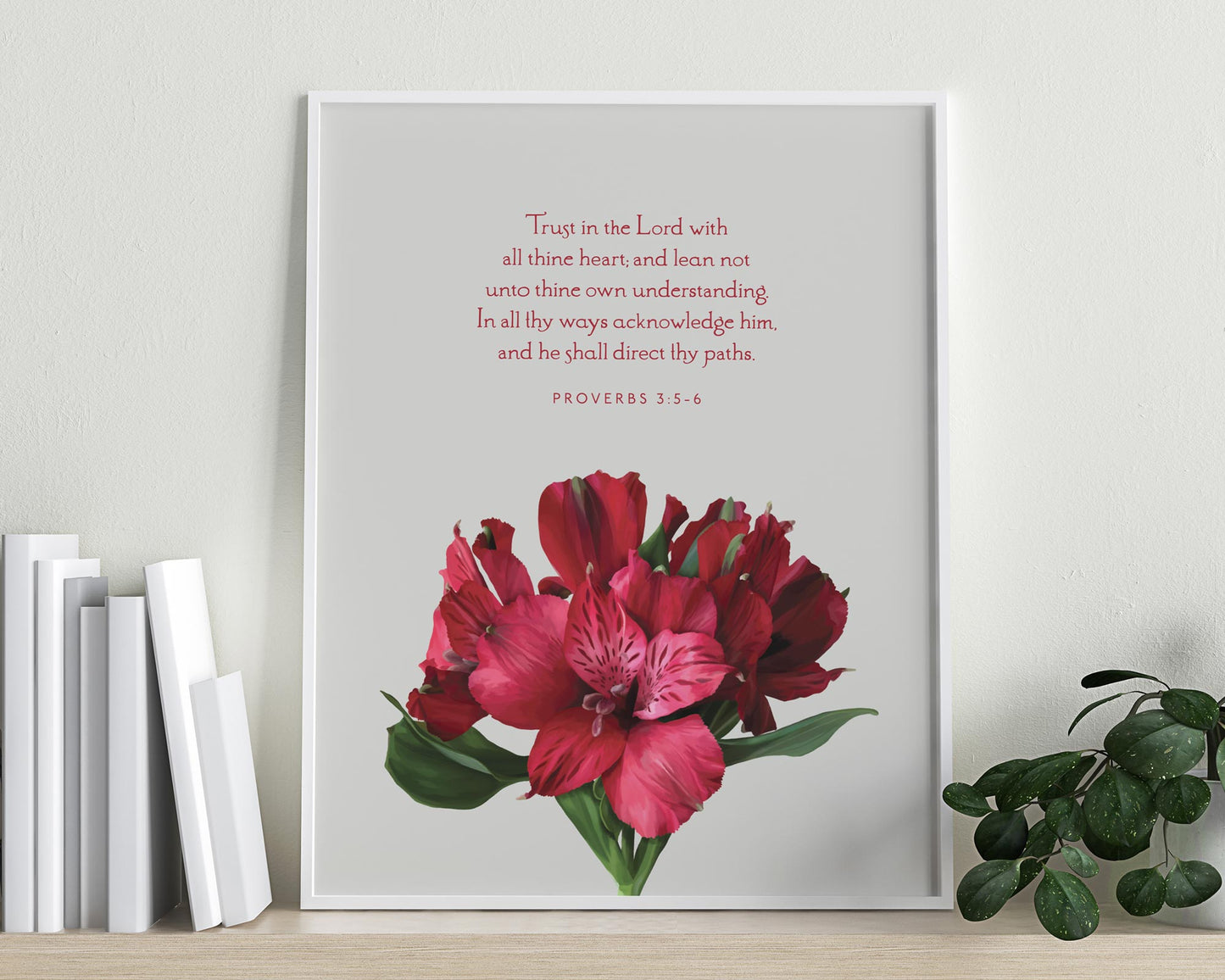 Bible Verse Art Print, Proverbs 3:5-6