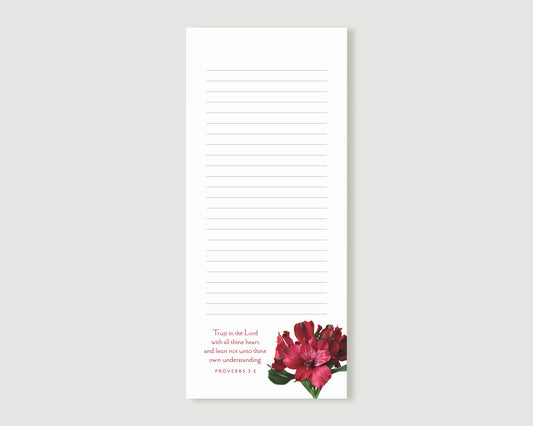 List Notepad, Proverbs 3:5