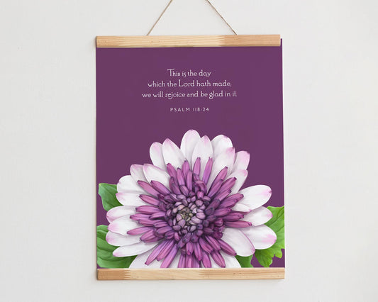 Bible Verse Art Print, Psalm 118:24