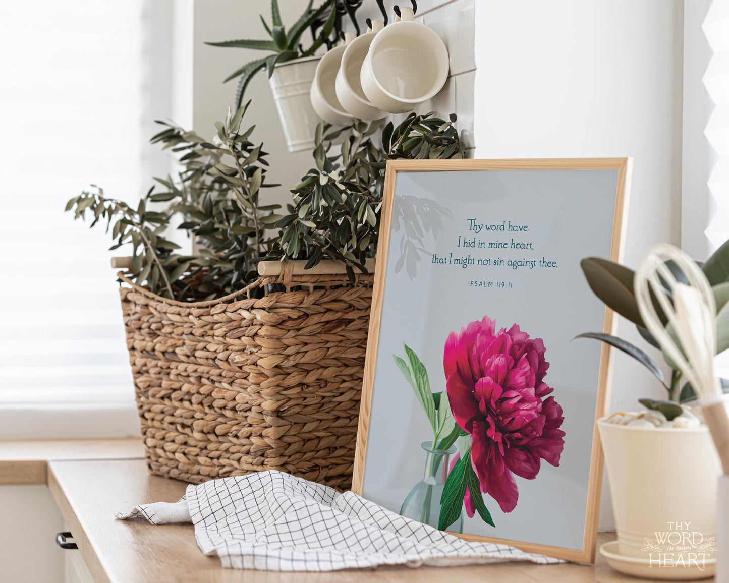 Bible Verse Art Print, Psalm 119:11