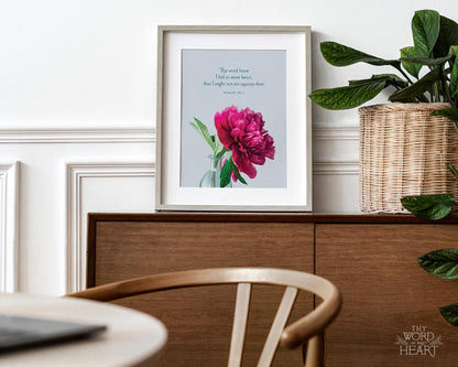 Bible Verse Art Print, Psalm 119:11