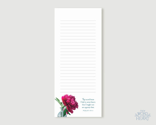 List Notepad, Psalm 119:11