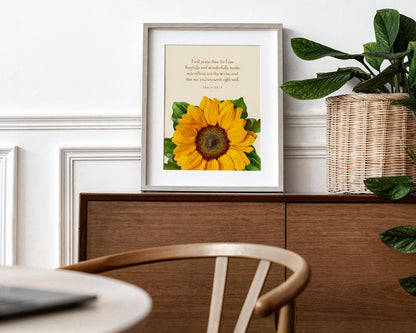 Bible Verse Art Print, Psalm 139:14