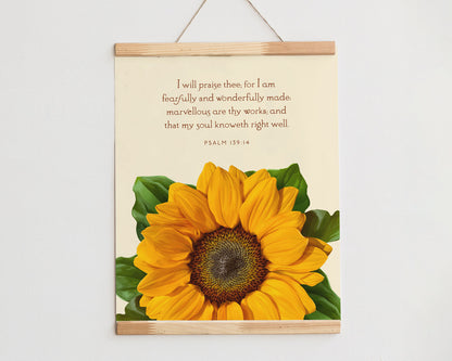 Bible Verse Art Print, Psalm 139:14