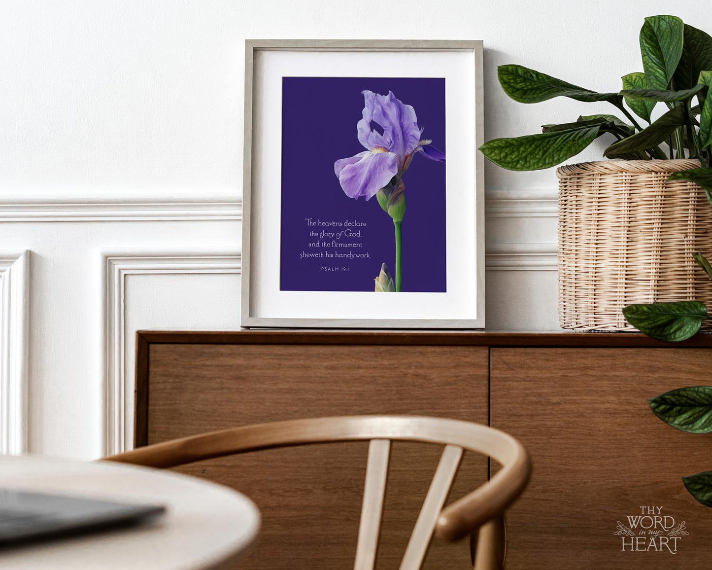 Bible Verse Art Print, Psalm 19:1